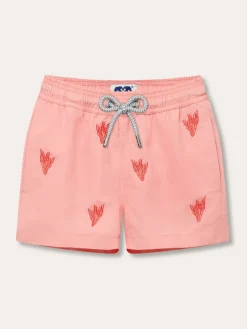 Boys Coral Colony Embroidered Staniel Swim Trunks