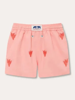 Boys Coral Colony Embroidered Staniel Swim Trunks