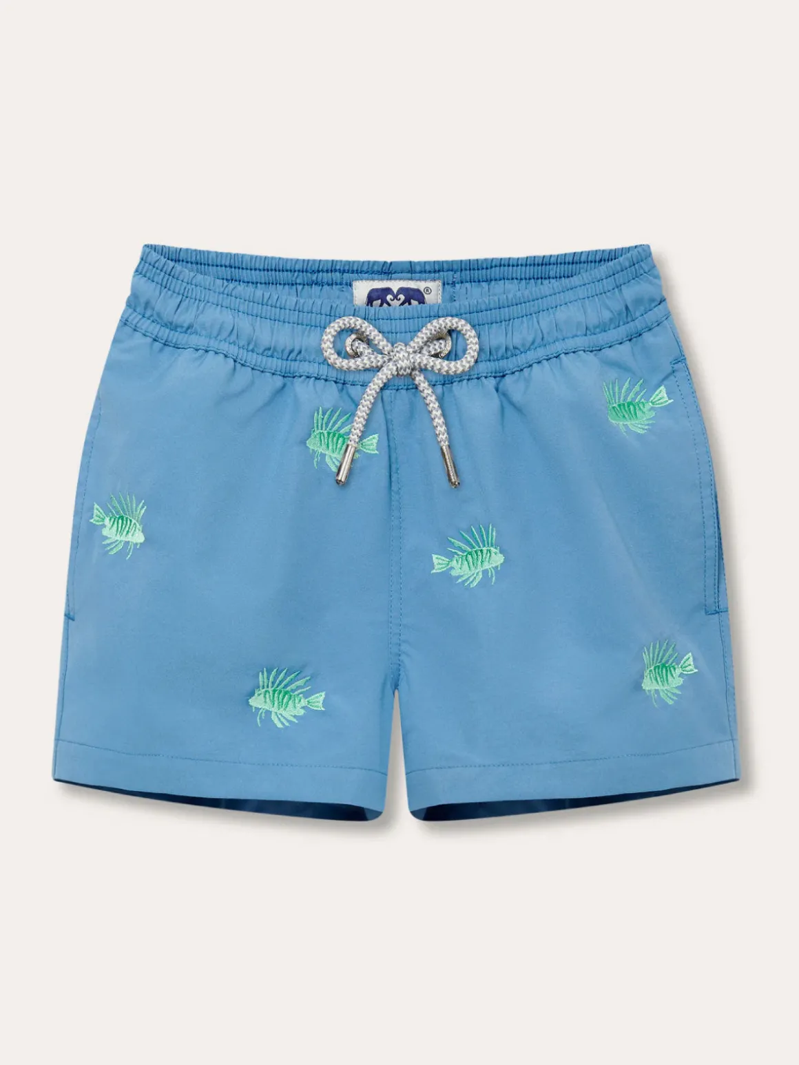 Boys Fish Fry Embroidered Staniel Swim Trunks