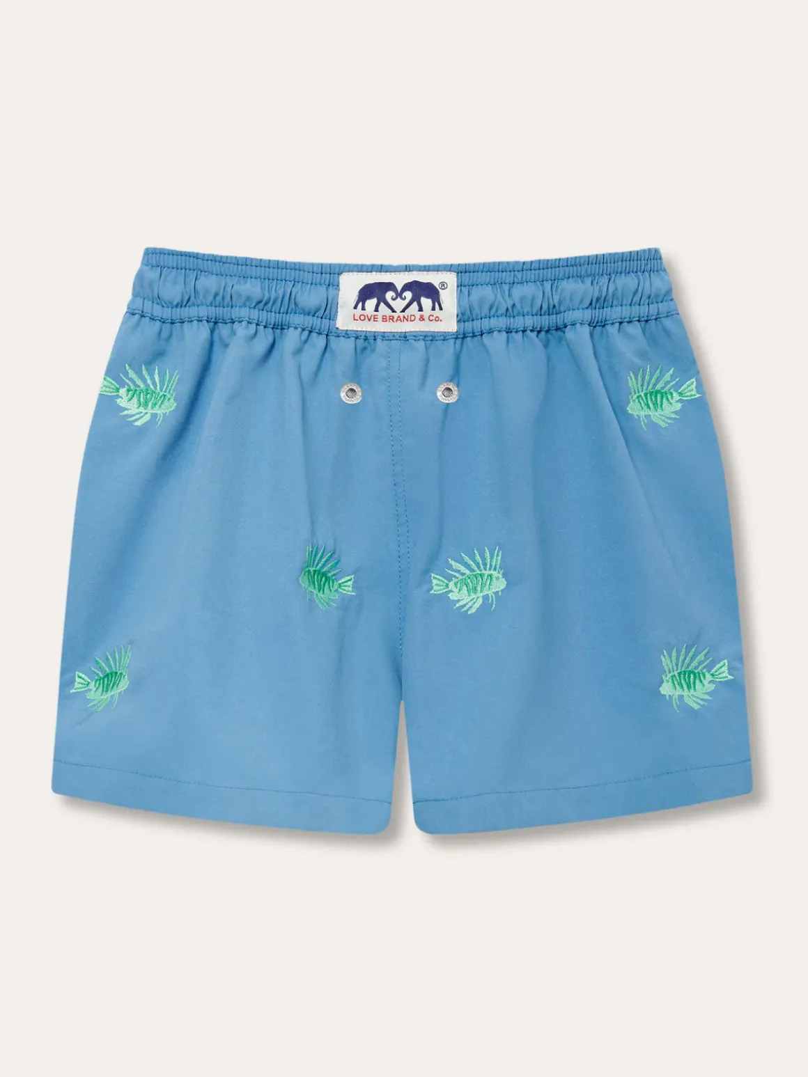 Boys Fish Fry Embroidered Staniel Swim Trunks