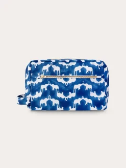 Elbow' Canvas Wash Bag - Elephant Palace Blue