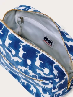 Elbow' Canvas Wash Bag - Elephant Palace Blue