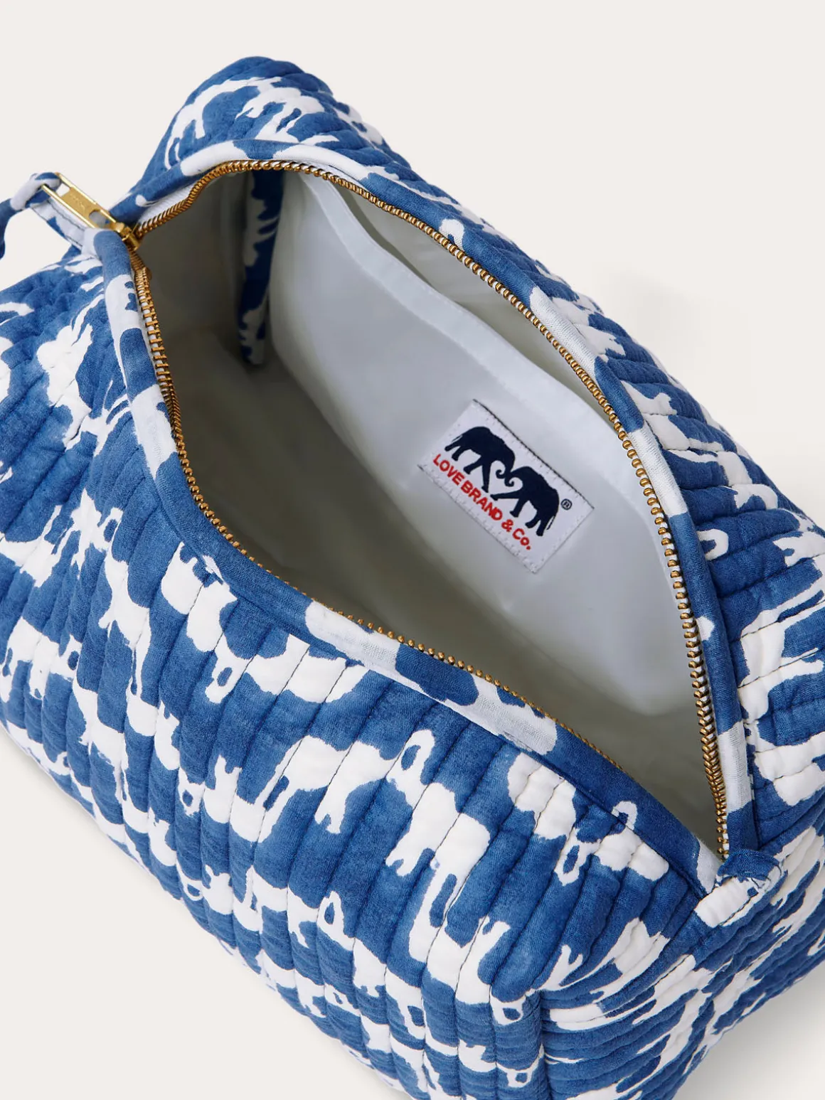 Guana' Quilted Wash Bag - Elephant Palace Blue