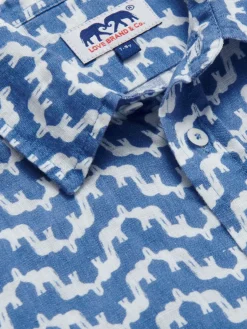 Kids Elephant Palace Blue Abaco Linen Shirt