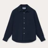 Kids Navy Blue Abaco Linen Shirt