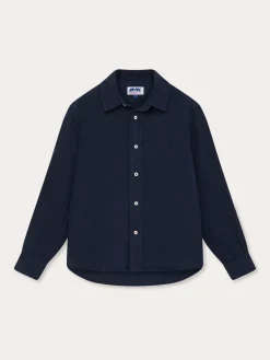 Kids Navy Blue Abaco Linen Shirt