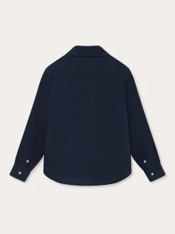 Kids Navy Blue Abaco Linen Shirt