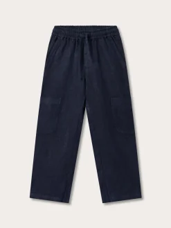 Kids Navy Blue Eleuthera Linen Trousers