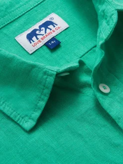 Kids Sicilian Green Abaco Linen Shirt