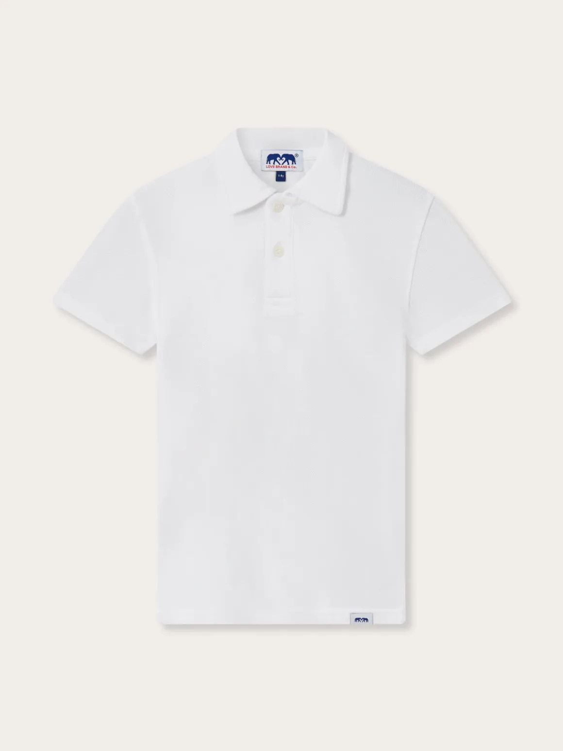 Kids White Cotton Polo Shirt
