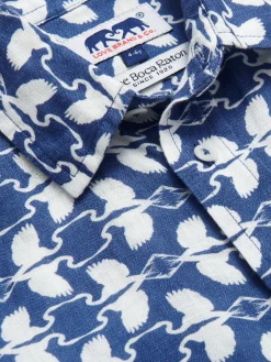 Kids White Heron Abaco Linen Shirt