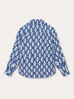 Kids White Heron Abaco Linen Shirt