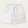 Kids White Joulter Linen Shorts