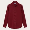 Men's Burgundy Abaco Linen Shirt