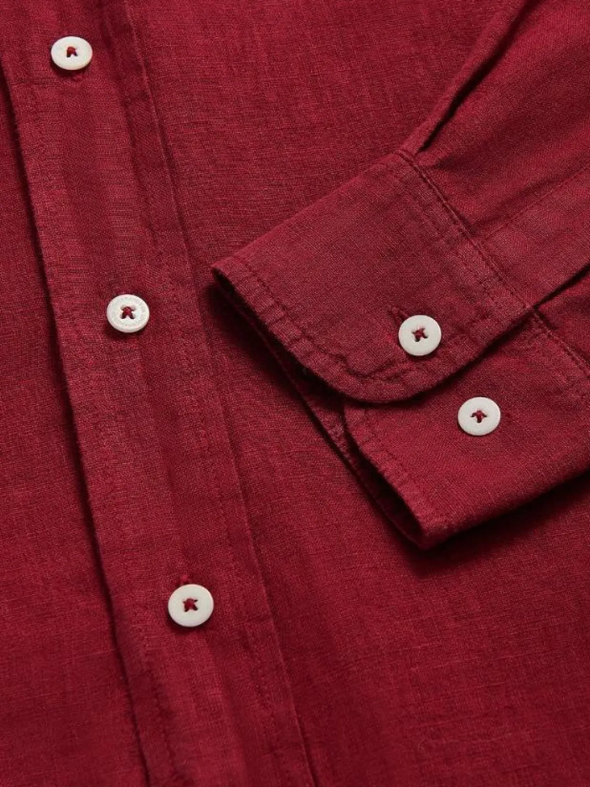 Men's Burgundy Abaco Linen Shirt