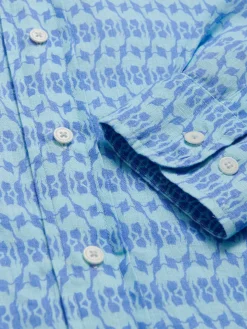 Men's Camel Mirage Sky Abaco Linen Shirt