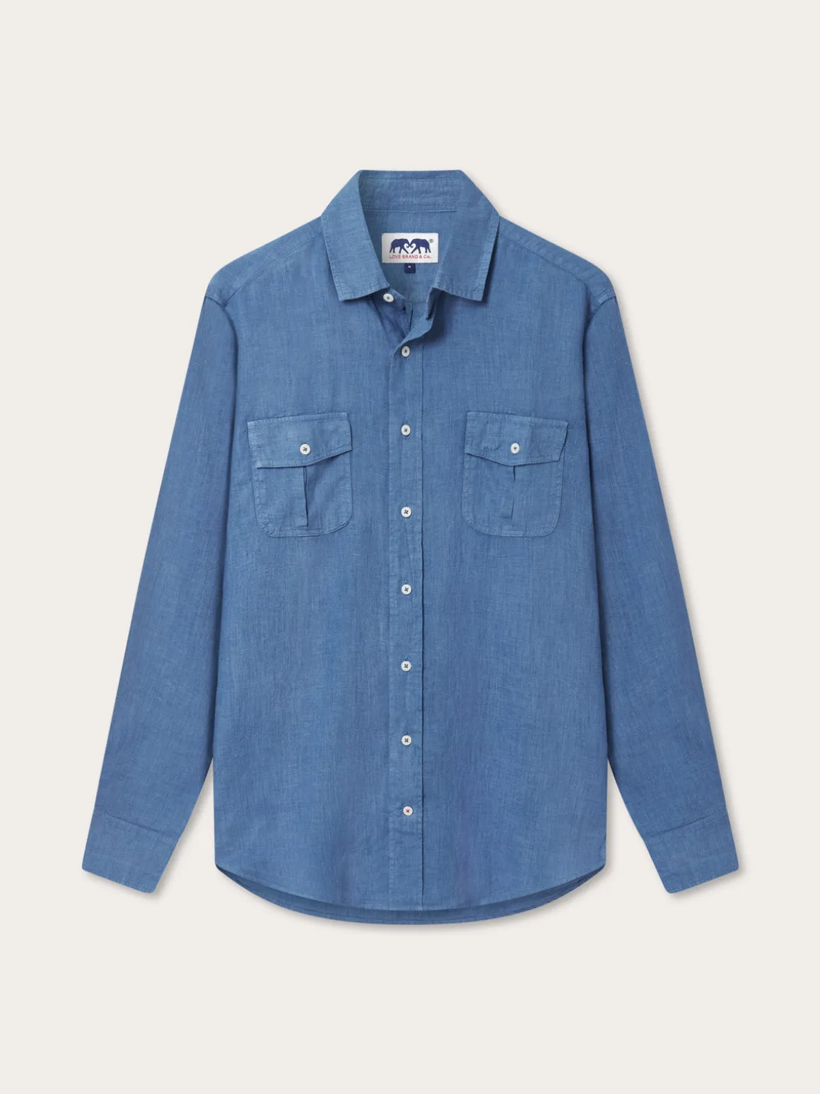 Men's Deep Blue Andros Linen Shirt
