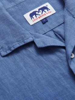 Men's Deep Blue Arawak Linen Shirt