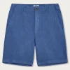 Men's Deep Blue Burrow Linen Shorts