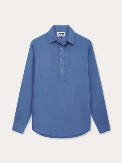 Men's Deep Blue Hoffman Linen Shirt