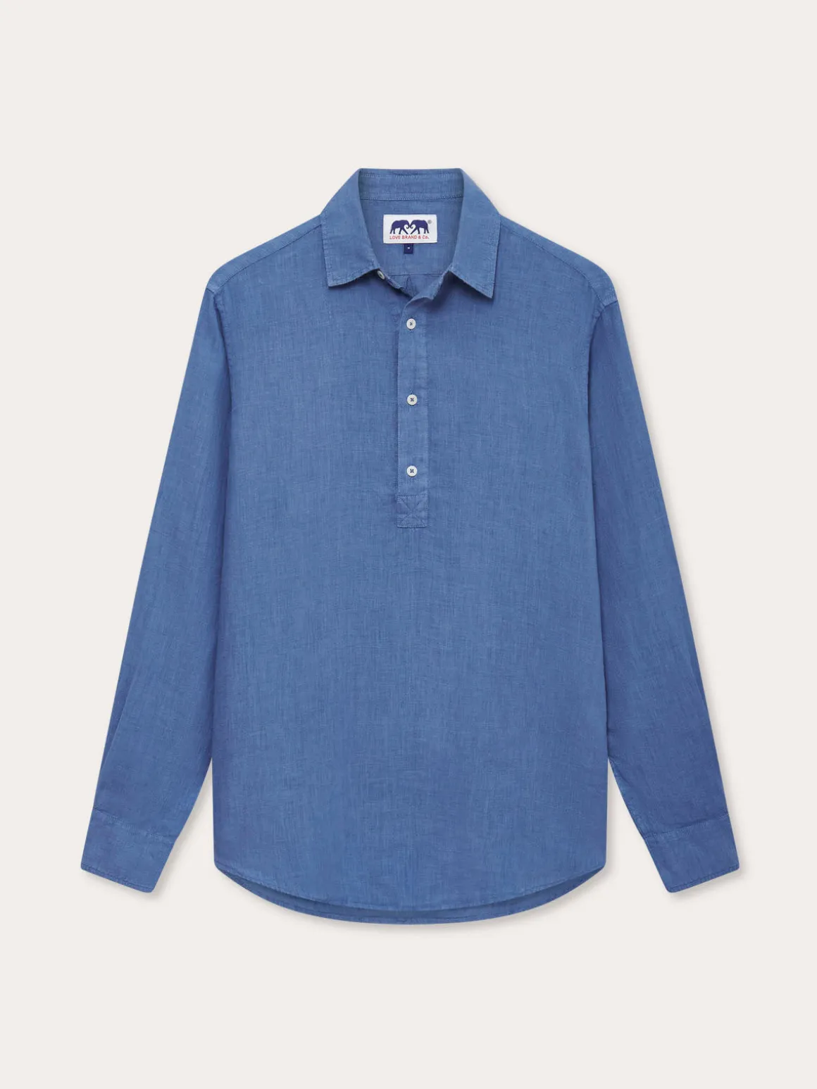 Men's Deep Blue Hoffman Linen Shirt
