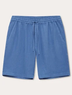 Men's Deep Blue Joulter Linen Shorts