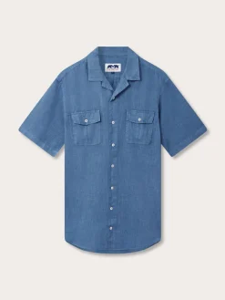Men's Deep Blue Normans Linen Shirt