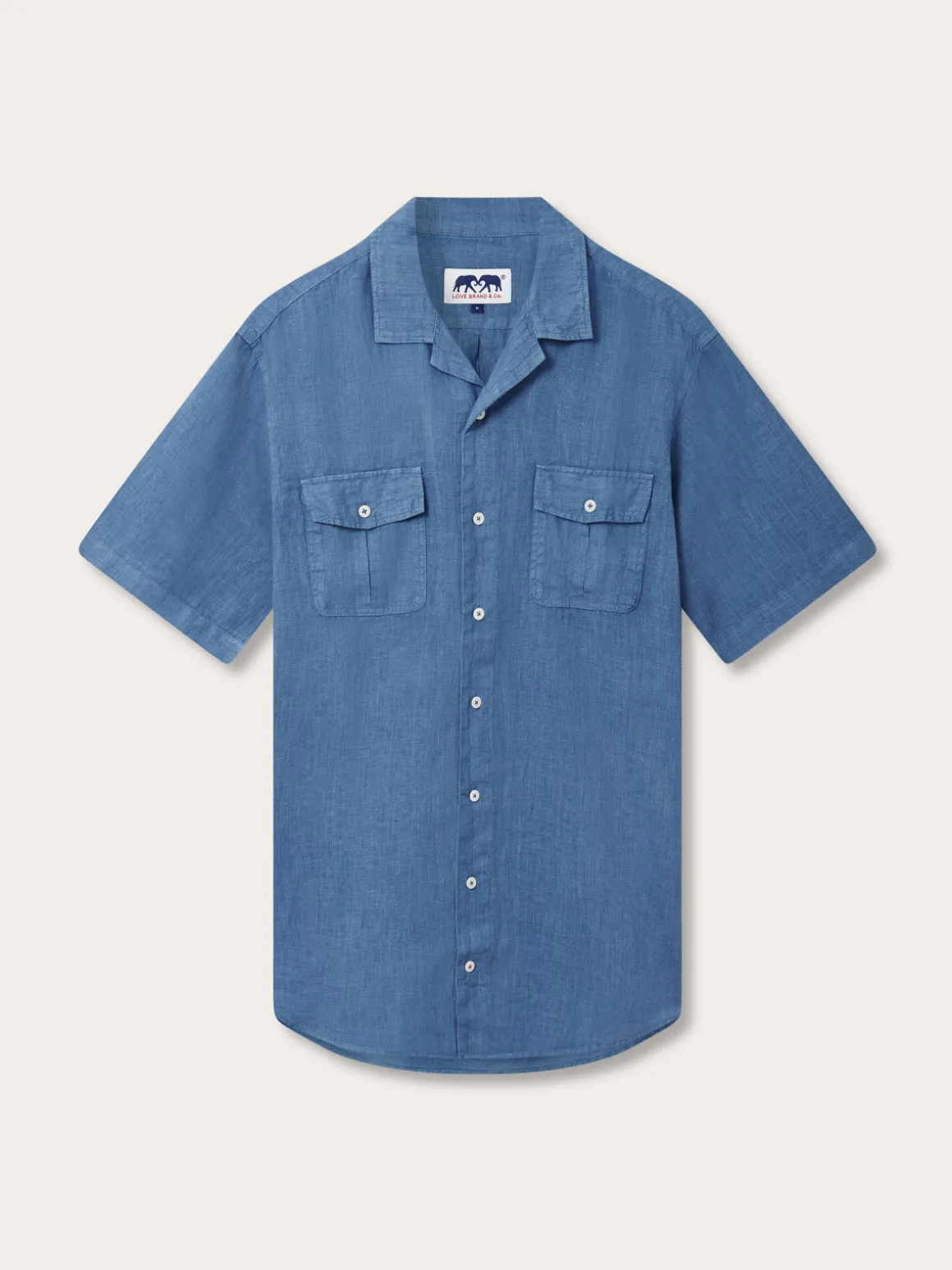 Men's Deep Blue Normans Linen Shirt