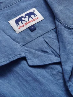 Men's Deep Blue Normans Linen Shirt