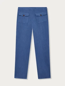 Men's Deep Blue Randall Linen Trousers