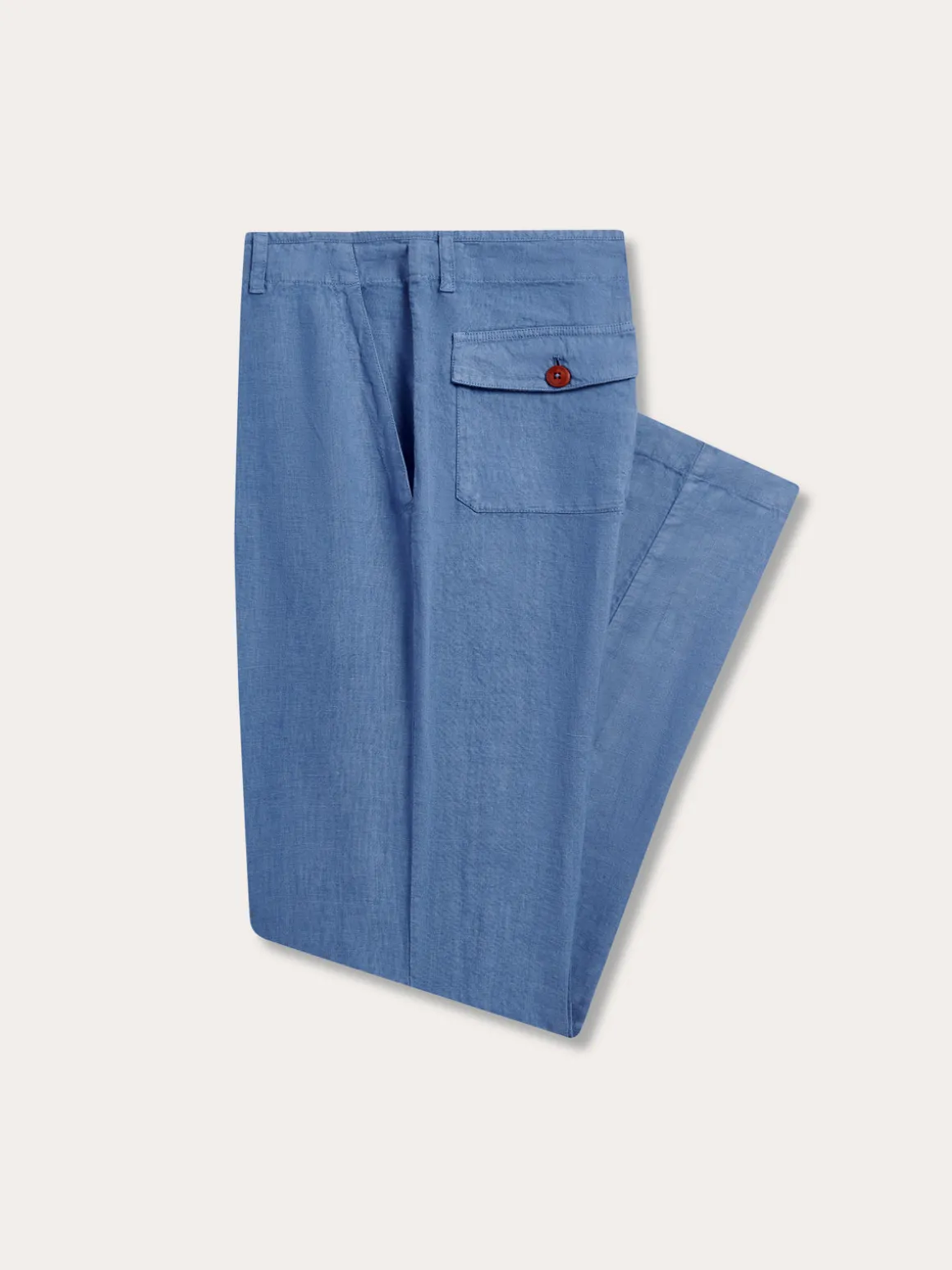 Men's Deep Blue Randall Linen Trousers