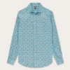 Men's Elephant Dance Blue Abaco Linen Shirt