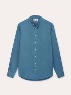 Men's Elephant Palace Blue Maycock Linen Shirt