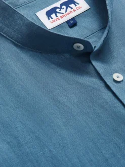 Men's Elephant Palace Blue Maycock Linen Shirt