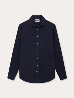 Men's Navy Blue Abaco Linen Shirt