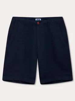 Men's Navy Blue Burrow Linen Shorts