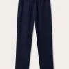 Men's Navy Blue Eleuthera Linen Trousers