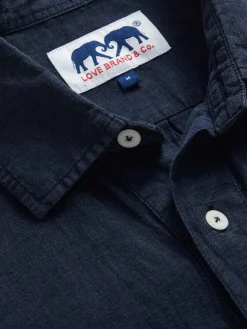Men's Navy Blue Hoffman Linen Shirt