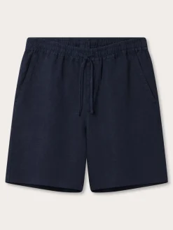 Men's Navy Blue Joulter Linen Shorts