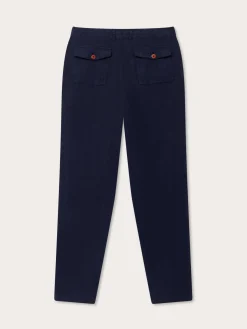 Men's Navy Blue Randall Linen Trousers