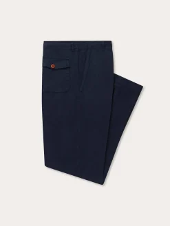 Men's Navy Blue Randall Linen Trousers