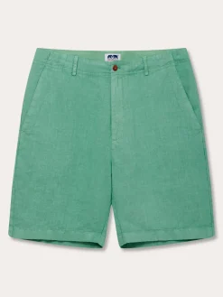 Men's Riviera Green Burrow Linen Shorts