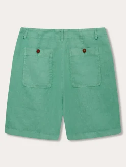 Men's Riviera Green Burrow Linen Shorts