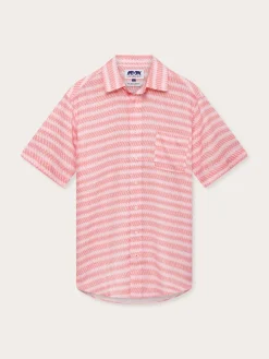 Men's Roseate Spoonbill Manjack Linen Shirt