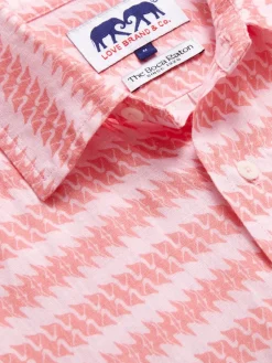 Men's Roseate Spoonbill Manjack Linen Shirt