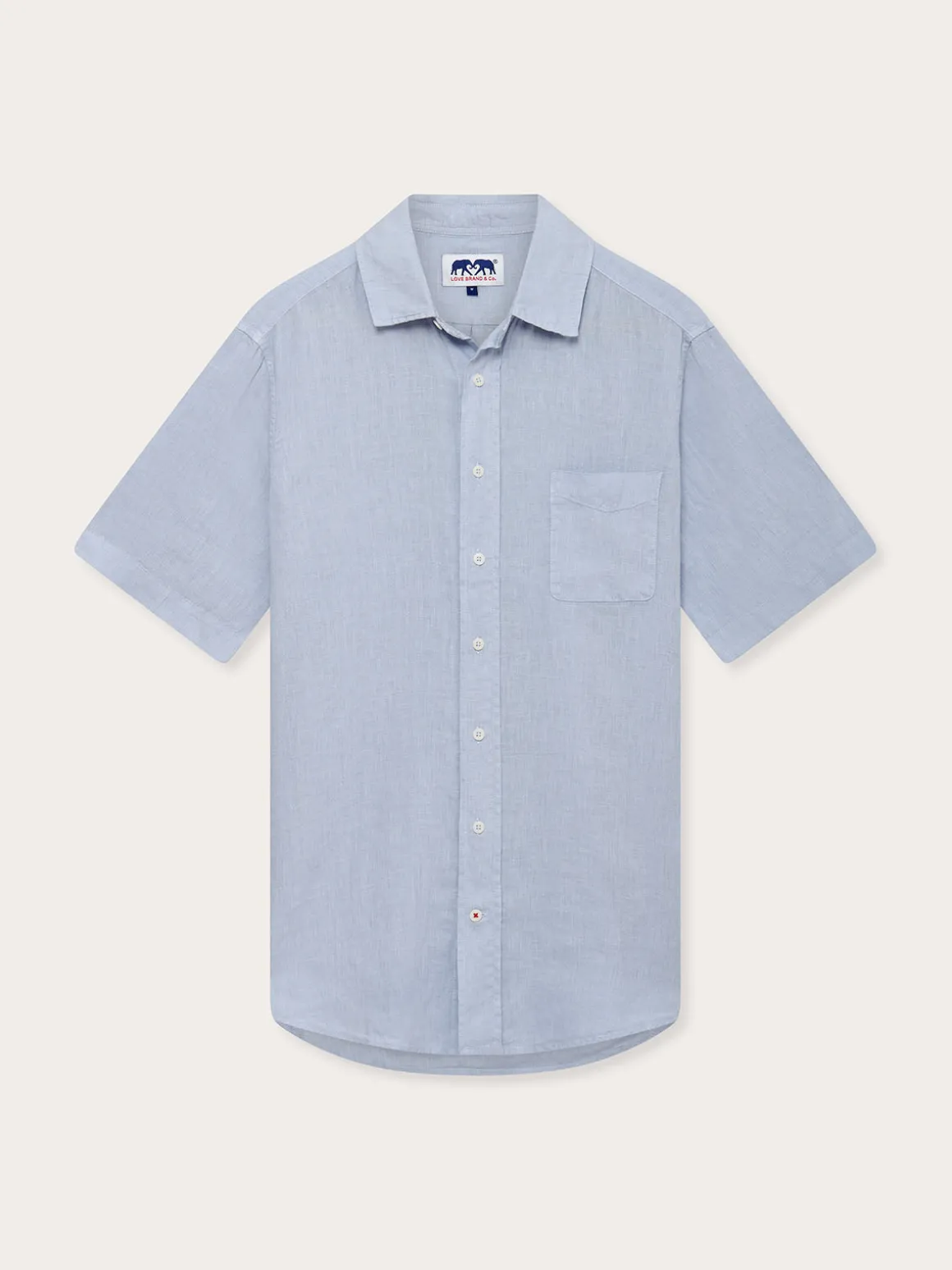Men's Sky Blue Manjack Linen Shirt