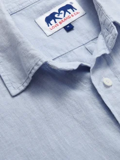 Men's Sky Blue Manjack Linen Shirt