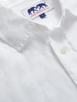 Men's White Abaco Linen Shirt