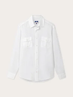 Men's White Andros Linen Shirt