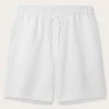 Men's White Joulter Linen Shorts